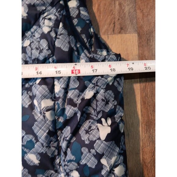 Eddie Bauer Vest‎ Womens M Premium Goose Down Puffer Blue Floral Insulated Quilt - Picture 4 of 10